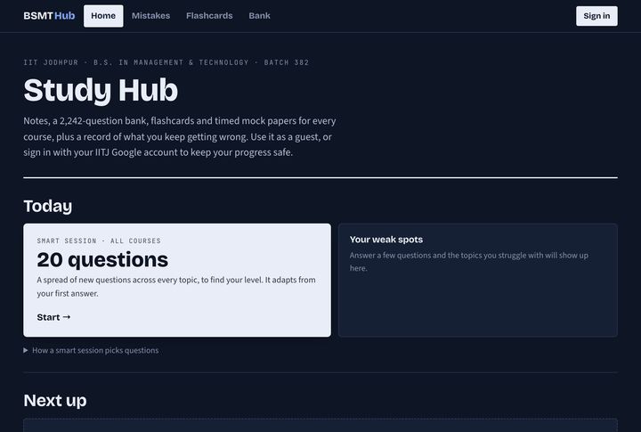 BSMT Study Hub home page